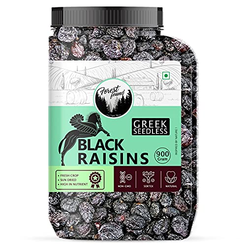 Image 1 of 900 g (Pack of 1) for the product Forest Found Premium Greek Seedless Black Raisins 900g