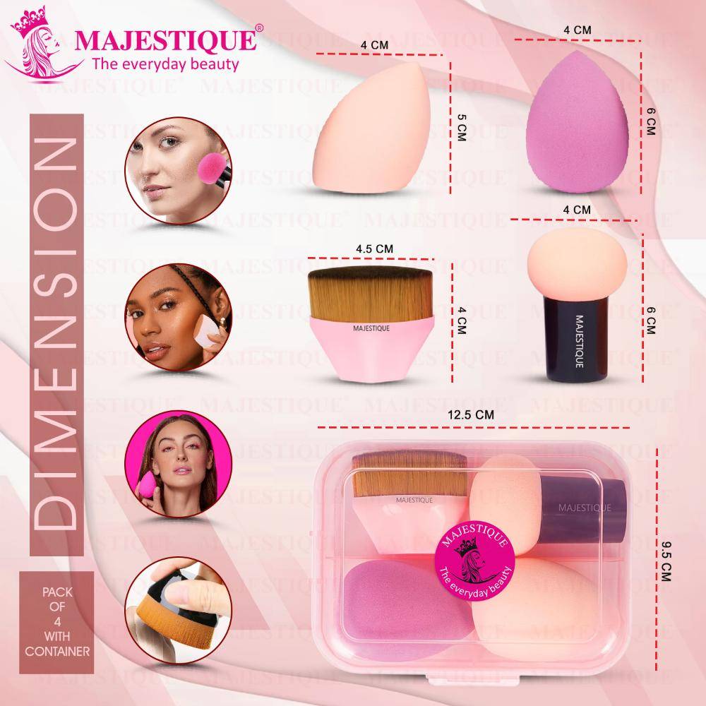 Image 2 of Majestique Foundation Tools Set, Makeup Sponge & Beauty Blender Set