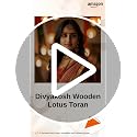 Image 2 of Divyakosh Wooden MDF Lotus Handmade Door Bandarwal Toran (Both Side Lotus) -Diwali Ganesh Pooja New Year Inauguration Wedding Festival Home Decor, 37Inches