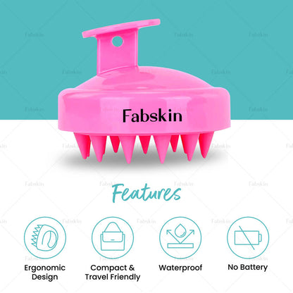 Image 3 of Fabskin Hair Scalp Massager & Shampoo Hair Brush Prevents Dandruff - Pink