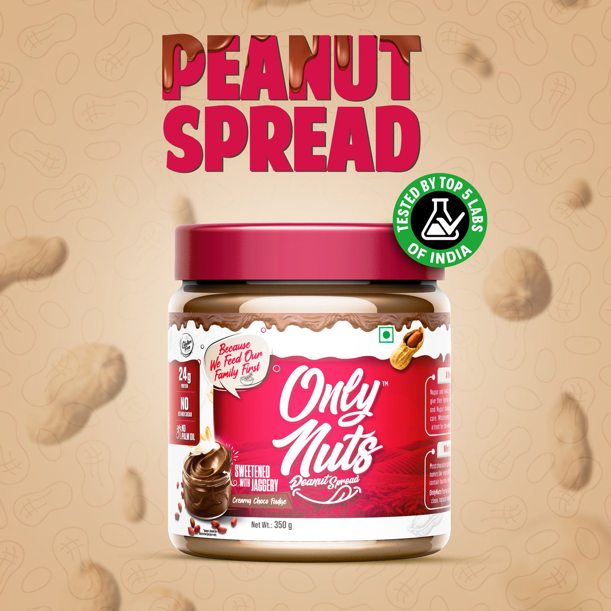 Image 2 of Doctor's Choice ONLY NUTS - Peanut Spread Creamy Choco Fudge