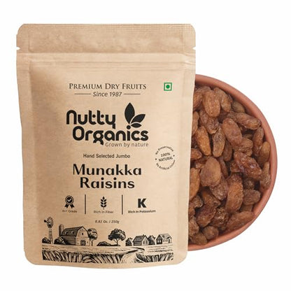 Image 1 of Default Title for the product NUTTY ORGANICS Munaka Raisins 250 Gm