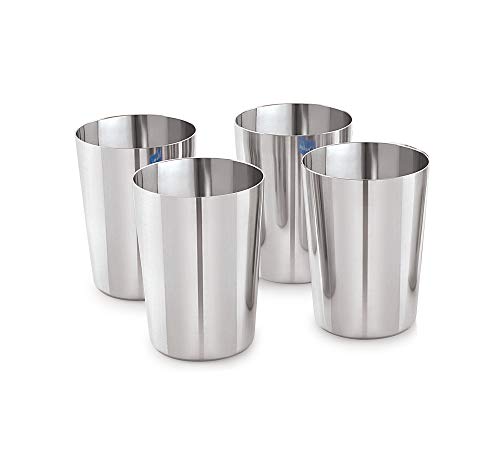Image 1 of Default Title for the product neelam Stainless Steel Water Glass Set of 4, 400 ml