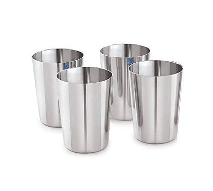 Image 1 of Default Title for the product neelam Stainless Steel Water Glass Set of 4, 400 ml