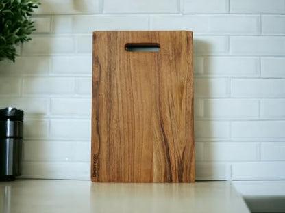 Image 6 of Vesta Homes Wooden Chopping Board, Cutting Board, Serving Tray for Kitchen Vegetables, Fruits & Cheese | Natural Acacia Wood |38 * 25 * 2.5 Cms | Handmade in India