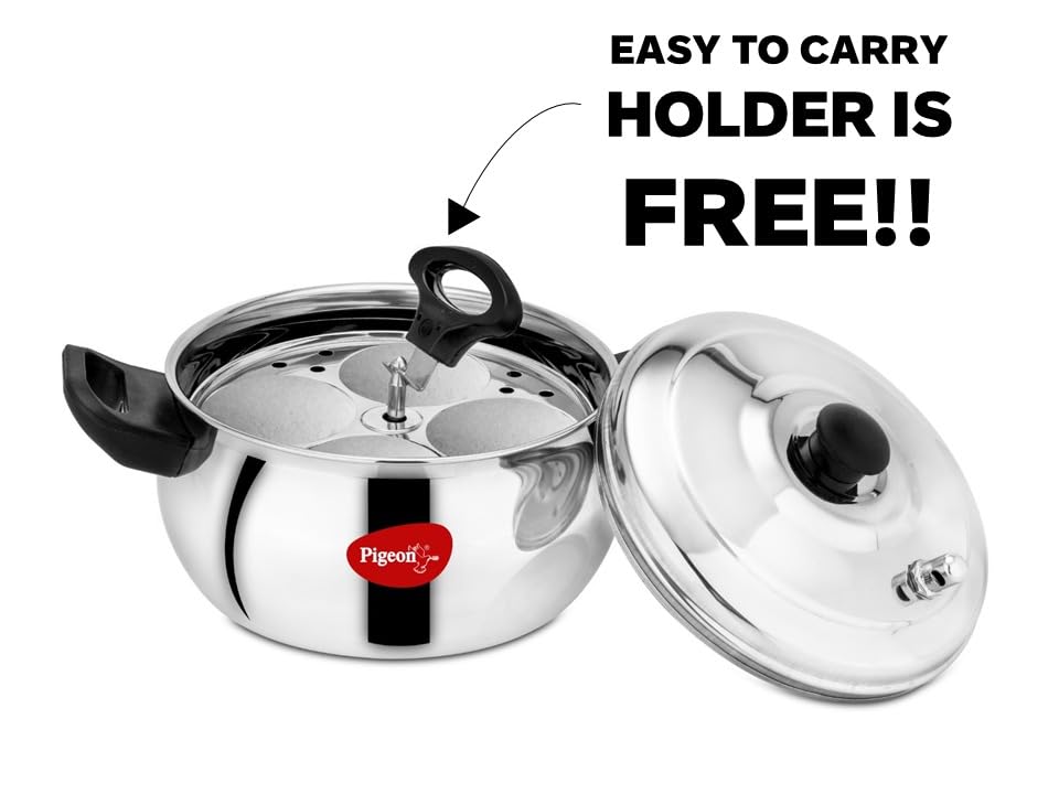 Image 10 of Pigeon Stainless Steel Idly Maker 4 Plates Compatible with Induction and Gas Stove