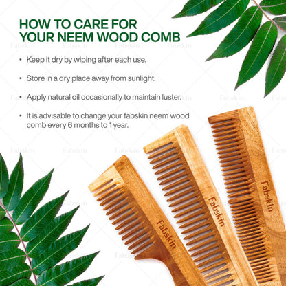 Image 6 of Fabskin Styling Neem Wooden Comb - Set Of 3