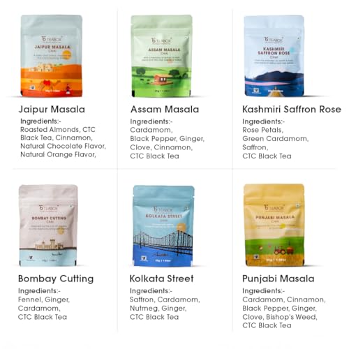 Image 5 of Teabox Premium Authentic Indian Spiced Chai Tea Trial Pack, 10 Exotic Varieties of Chai, 30G Each, 100% Real Ingredients. No Artificial Flavors | Crafted in Small Batches