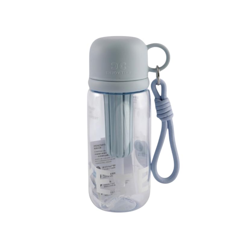 Image 1 of Blue for the product Aarvi Decor Studio Lil Glup BPA Free Water Bottle with Straw & Fruit Infuser