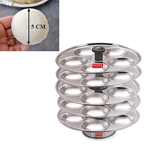 Image 4 of HAZEL Stainless Steel Medium Idli Plate with Stand, 5-Rack Plates, 25 Idlis