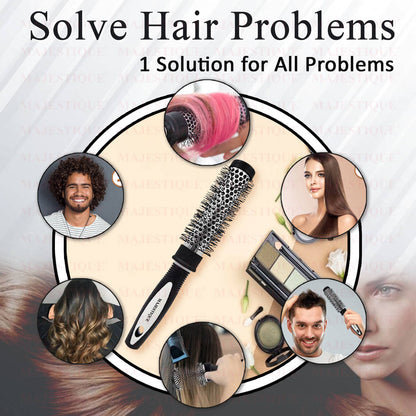 Image 7 of Majestique Blow Dry Hair Roller Brush Large Ceramic Ion Brush Drying Straightening Curling