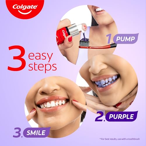 Image 5 of Colgate Visible White Purple Teeth Whitening Serum, 1.5oz/40ml – Mint & Yuzu Flavour, Instant Brightening Purple Serum for Whiter Smiles