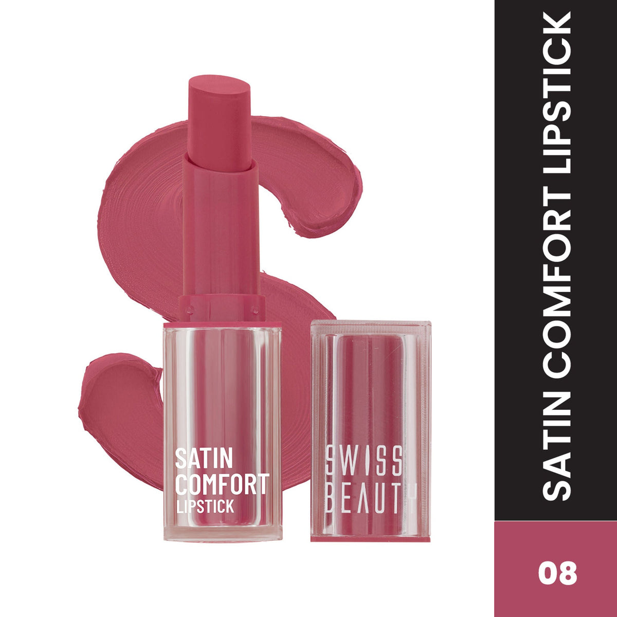 Image 1 of 3 gm for the product Swiss Beauty Satin Comfort Smooth Glide, Highly Pigmented , Ultra Hydrating Lipstick - 8 Salmon Pink