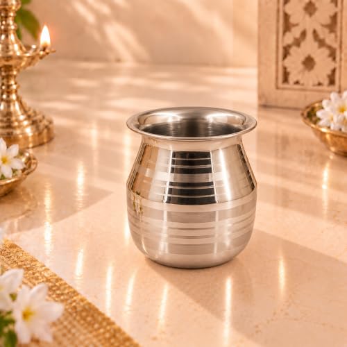 Image 1 of Default Title for the product Spillbox Stainless Steel Lota | Kalash | Sombu | Theertha Sembu | Vessel |Jug | Karwachauth | Diwali | Mandir Wedding|Kamandal|Gangajal|Water Gangotri|Chambu 450ml