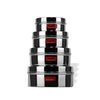 Image 1 of Default Title for the product Sumeet Stainless Steel Flat Canisters Set of 4Pcs