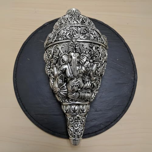 Image 4 of Dev Aastha 999 Pure Silver Plated Ganesh Shankh 3.5 Inch