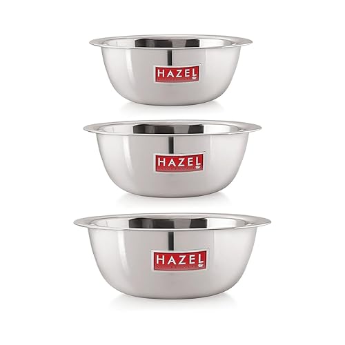 Image 20 of 3 / 1100, 1500, 2100 ML for the product HAZEL Stainless Steel Mixing Bowl