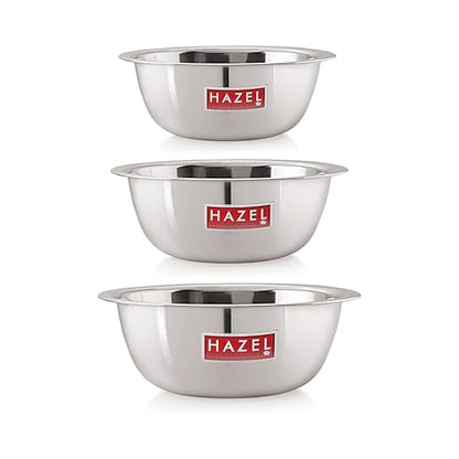Image 20 of 3 / 1100, 1500, 2100 ML for the product HAZEL Stainless Steel Mixing Bowl