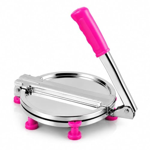 Image 1 of Default Title for the product Heavy Duty Stainless Steel Roti Press & Puri Maker 8 Inch | Manual Chapati Press with Smooth Pressing Plate | Dough Press Machine for Roti, Puri, Papad, Tortilla, Khakhra & Flatbread | Kitchen Tool