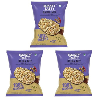 Image 14 of Bajra Mix Desi Spicy / 150 g (Pack of 15) for the product Roasty Tasty Bajra Mix Desi Spicy Millet Namkeen
