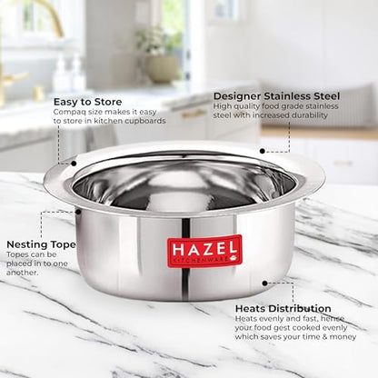 Image 5 of HAZEL Stainless Steel Tope Set of 3