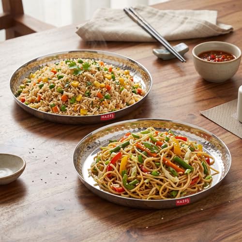 Image 6 of HAZEL Stainless Steel Lunch Plate 25.5cm Pack of 2