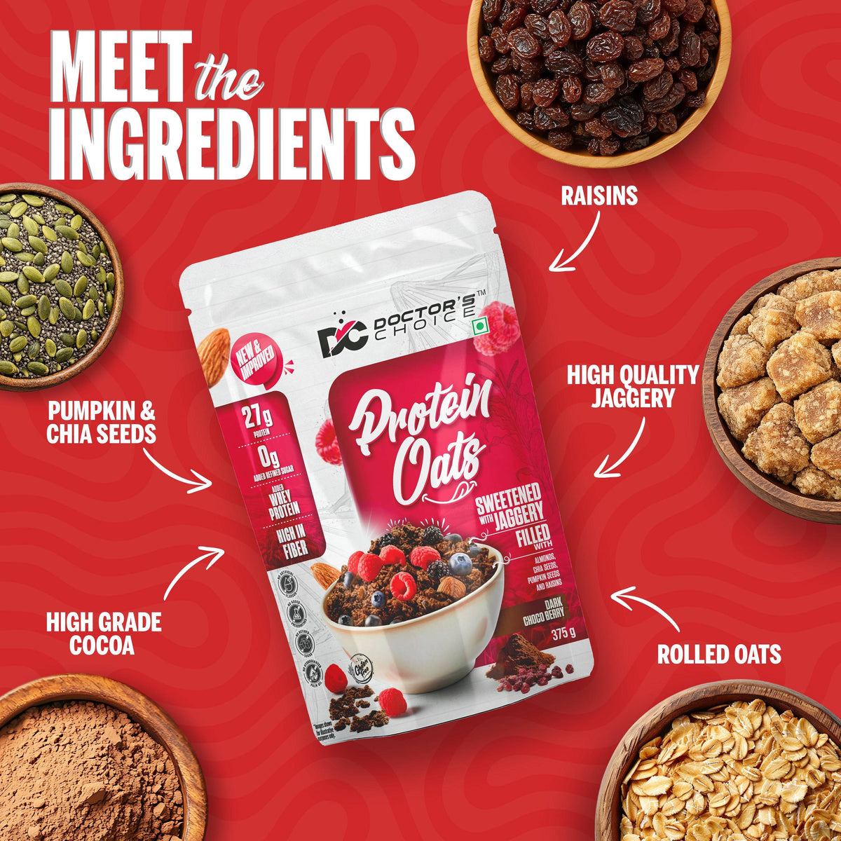 Image 10 of Doctor's Choice Protein Oats 375 GM