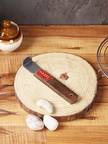 Image 2 of HAZEL Stainless Steel Coconut Grater Manual Wooden Handle