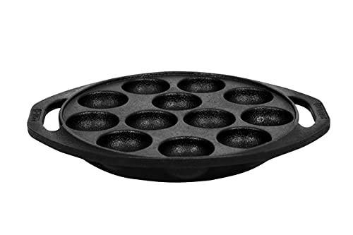 Image 3 of DYNAMIC COOKWARES Pre-Seasoned Mini Paniyaram Pan 8 Inch 12 Cavity