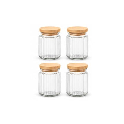 Image 2 of ExclusiveLane Basics Nordic Glass Airtight Glass Container for Kitchen Storage Set of 4 270 ml
