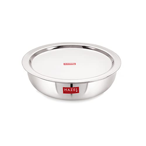 Image 6 of Stainless Steel (1.8 Ltr) / 1800 ml - With Lid for the product HAZEL Stainless Steel Tasra Kadhai Cookware