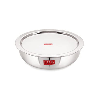 Image 6 of Stainless Steel (1.8 Ltr) / 1800 ml - With Lid for the product HAZEL Stainless Steel Tasra Kadhai Cookware