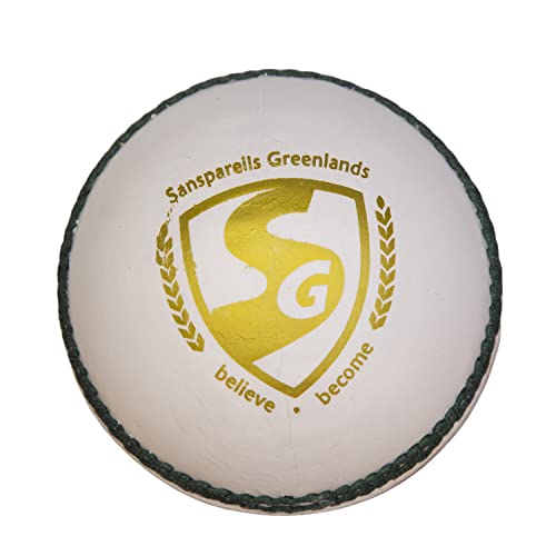 Image 3 of SG Shield 30 Water Proof Cricket Leather Ball (White)