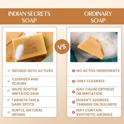 Image 5 of INDIAN SECRETS Kojic Acid & Saffron Detan Scrub Soap 110g