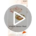Image 2 of Klassic 6 Inch Handcrafted Brass Thali/Aarti Plate | Cow Design, Medium(Pack Of 1, Golden)
