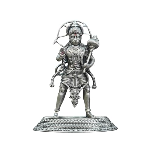 Image 1 of Default Title for the product Dista Silvers Antique Ashirwad Hanuman Standing with Mala 100.01G