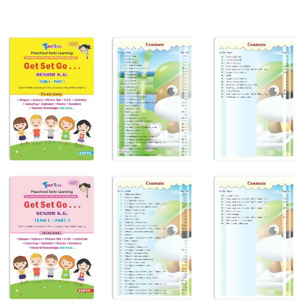 Image 1 of Default Title for the product Tiny Tots Get Set Go Preschool Learning Senior KG Books Set of 4| Term wise Education Books| Ages 5-6 Years