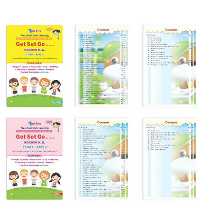 Image 1 of Default Title for the product Tiny Tots Get Set Go Preschool Learning Senior KG Books Set of 4| Term wise Education Books| Ages 5-6 Years
