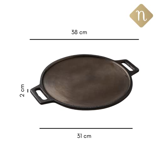 Image 3 of Nestasia Pre-Seasoned Cast Iron Dosa Tawa (12-inch)