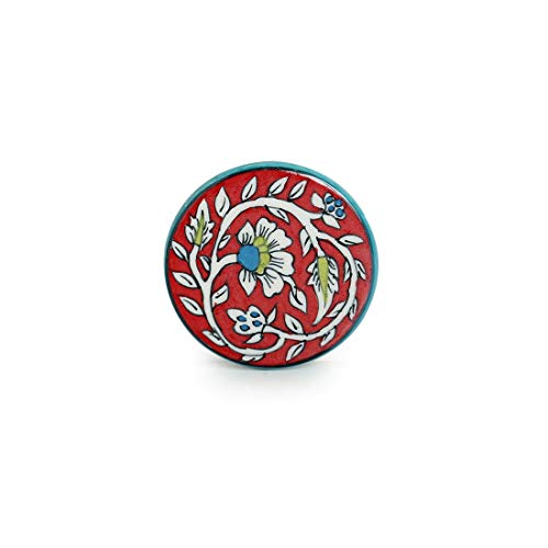 Image 4 of ExclusiveLane Mughal Disks Floral Hand-Painted Coffee & Tea Coasters in Ceramic (Set of 4)