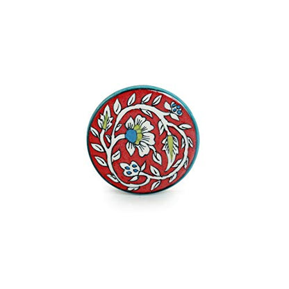 Image 4 of ExclusiveLane Mughal Disks Floral Hand-Painted Coffee & Tea Coasters in Ceramic (Set of 4)