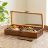 Image 1 of Default Title for the product ExclusiveLane Twin Tones Wooden Spice Box for Kitchen with Spoon (9 Fixed Partitions, Beech Wood, 130 & 80 Gm)