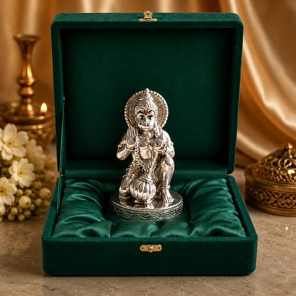 Image 1 of Default Title for the product Dev Aastha Silver Plated Hanuman Idol for Car Dashboard and Home Decor – 2.75 Inch
