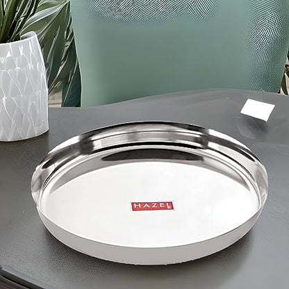 Image 2 of HAZEL Stainless Steel Plates Set 25.5 cm