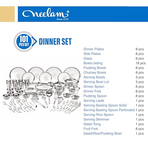 Image 7 of neelam Stainless Steel Dinner Set