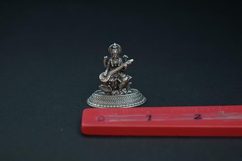 Image 4 of Dista Silvers Antique 2D Saraswathi Idol 14.75 cm