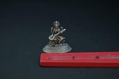 Image 4 of Dista Silvers Antique 2D Saraswathi Idol 14.75 cm