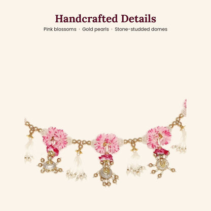 Image 5 of Renu's Creation Pink Blossom Pearl Swag Toran