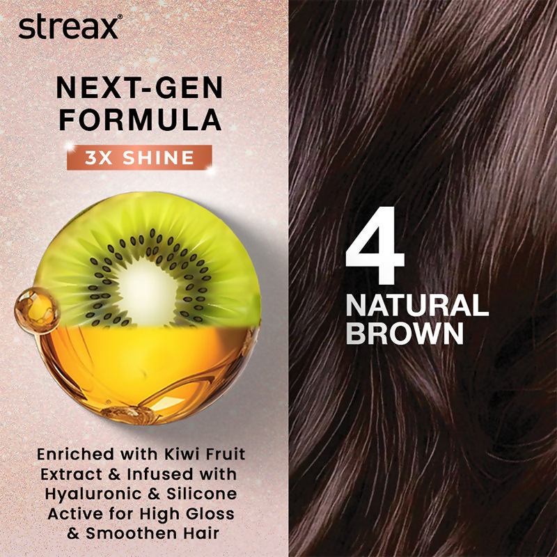 Image 8 of Streax Gel No Ammonia 100% Grey Coverage Hair Color - Natural Brown 4