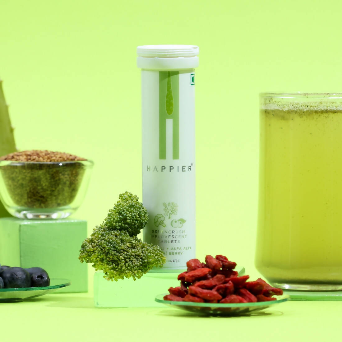 Image 4 of Happier Greencrush Effervescent Tablets